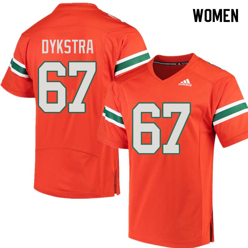 Women Miami Hurricanes #67 Zach Dykstra College Football Jerseys Sale-Orange - Click Image to Close